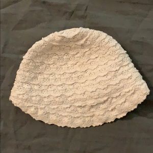 White lace baby hat